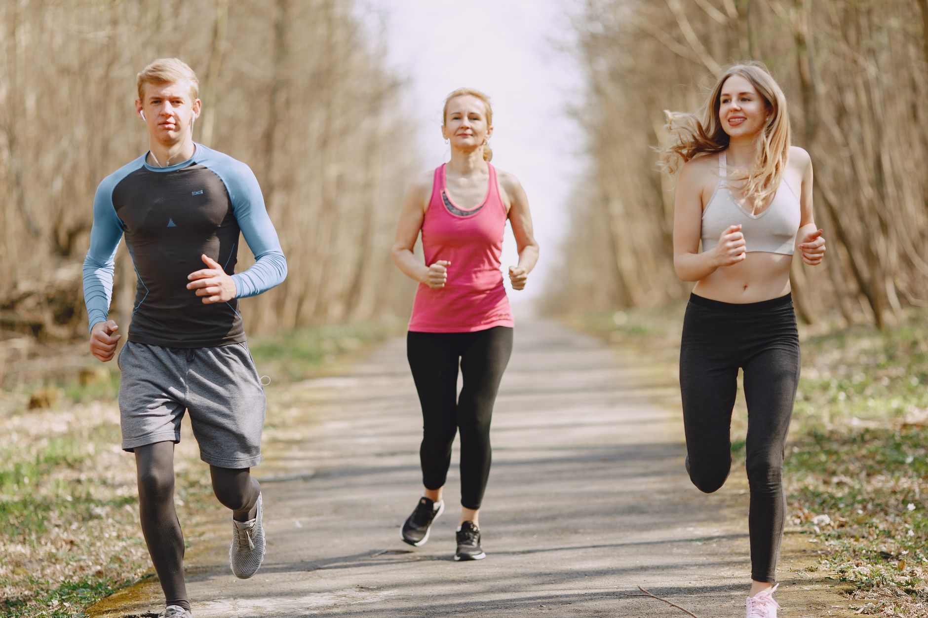A group exercising in the park