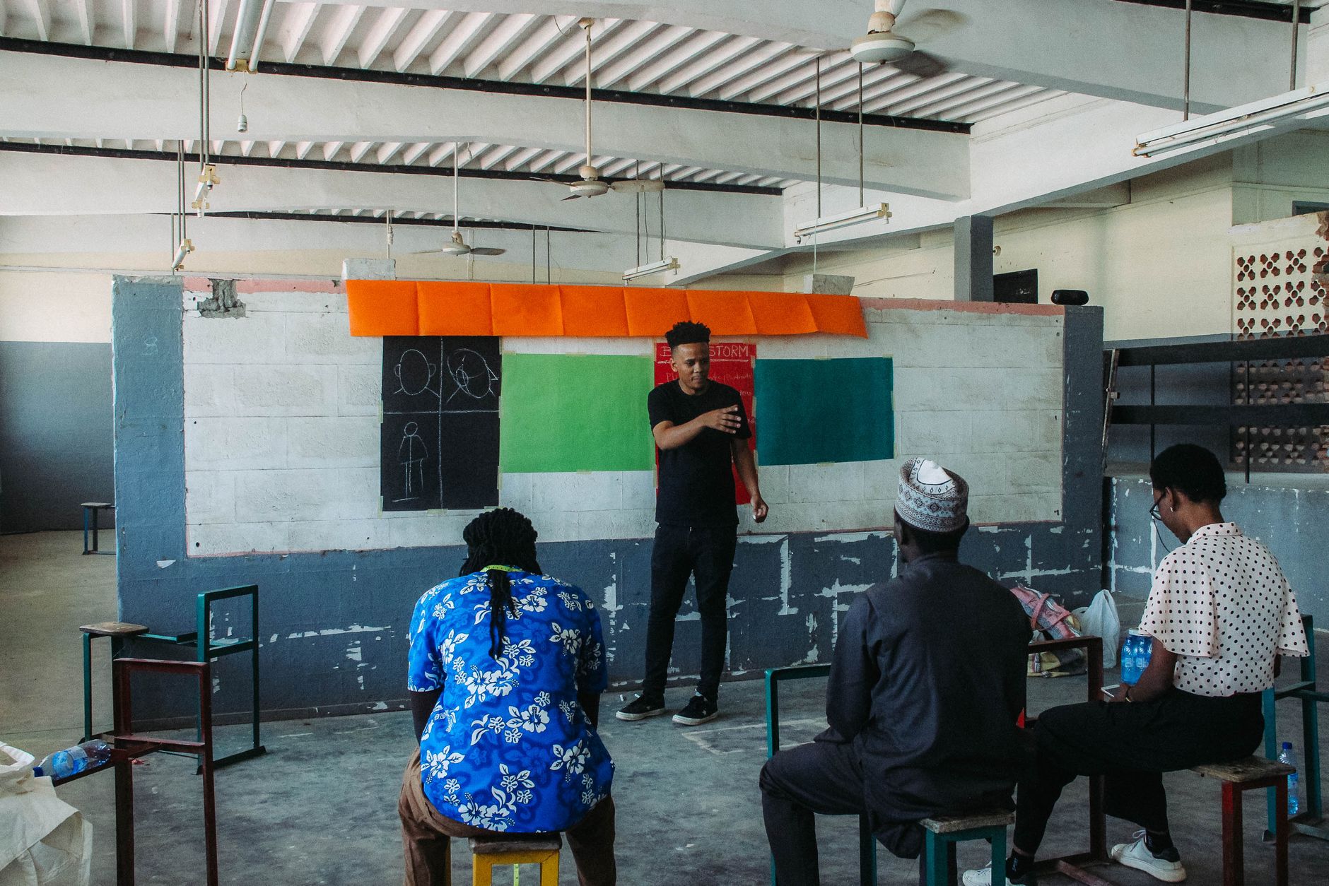 Adults in a learning workshop